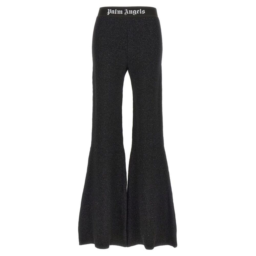 Palm Angels Black Viscose Flared Women's Pants